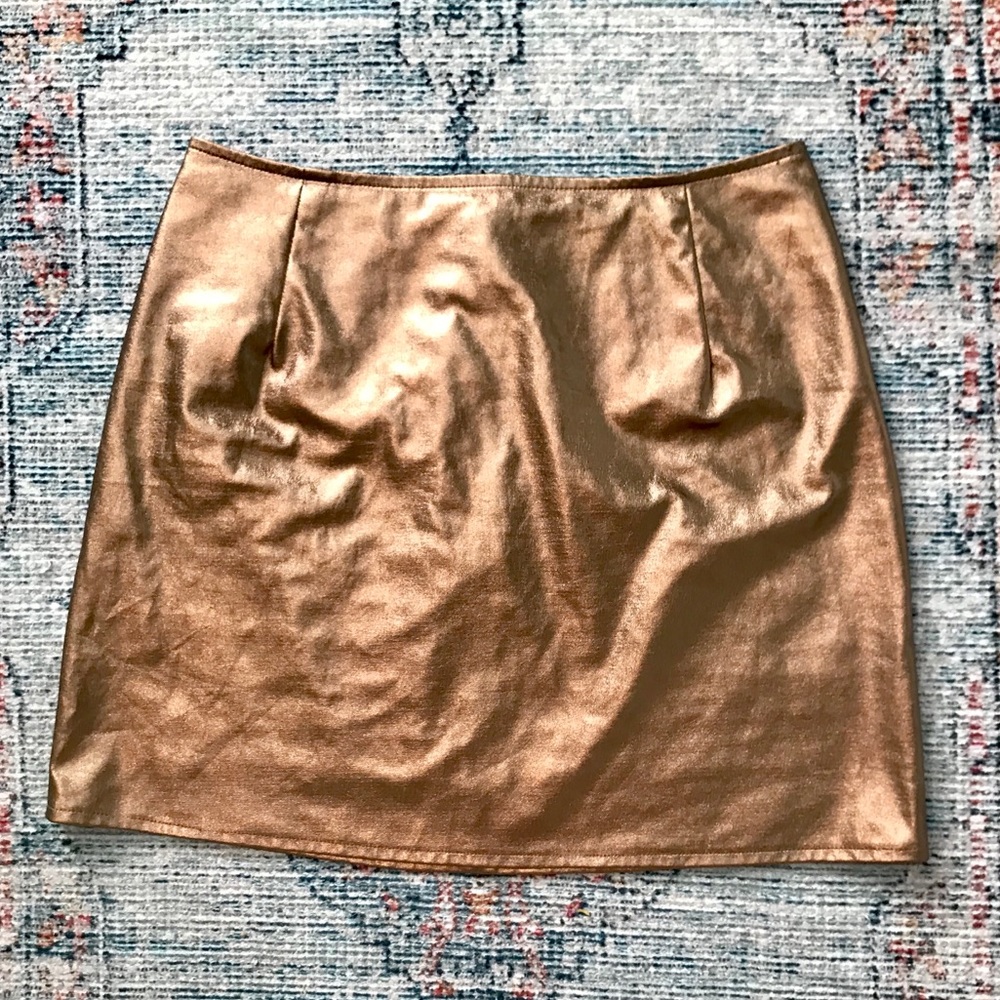 Motel Rocks Gold metallic bodycon skirt